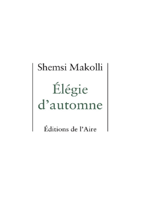 Élegie d’automne
